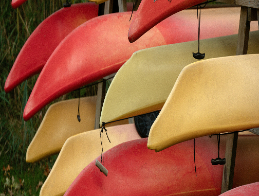 Stacked Kayaks